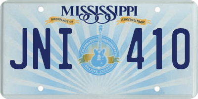 MS license plate JNI410