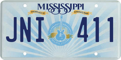 MS license plate JNI411