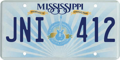 MS license plate JNI412