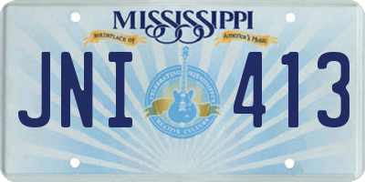 MS license plate JNI413