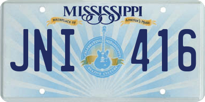 MS license plate JNI416