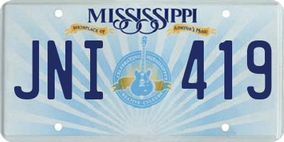 MS license plate JNI419