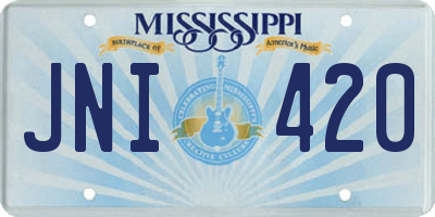 MS license plate JNI420