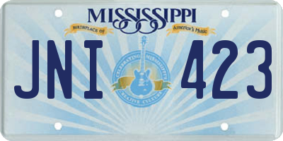 MS license plate JNI423
