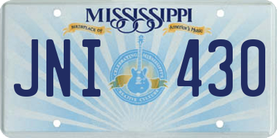 MS license plate JNI430