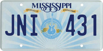 MS license plate JNI431