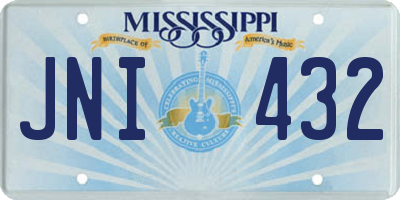 MS license plate JNI432