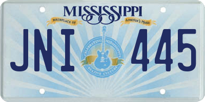 MS license plate JNI445