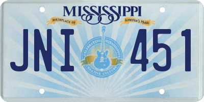 MS license plate JNI451