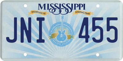 MS license plate JNI455