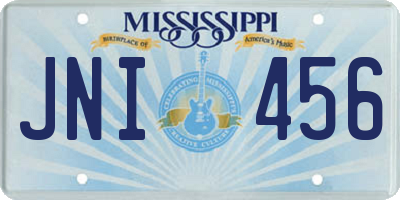 MS license plate JNI456