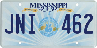 MS license plate JNI462