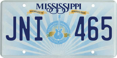MS license plate JNI465