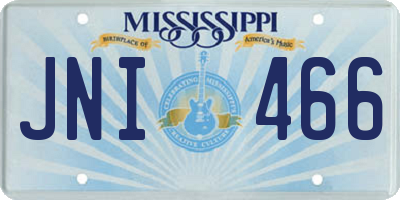 MS license plate JNI466