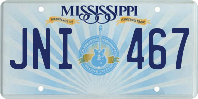 MS license plate JNI467
