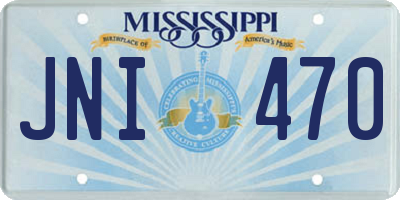 MS license plate JNI470