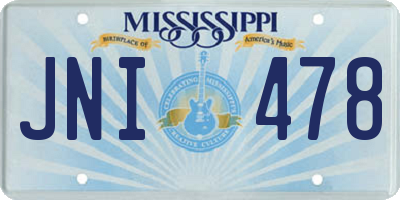 MS license plate JNI478