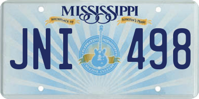MS license plate JNI498