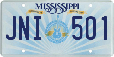 MS license plate JNI501