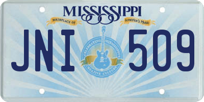MS license plate JNI509