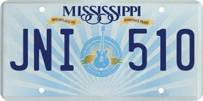 MS license plate JNI510