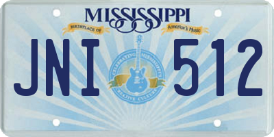 MS license plate JNI512