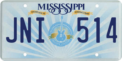 MS license plate JNI514