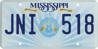 MS license plate JNI518