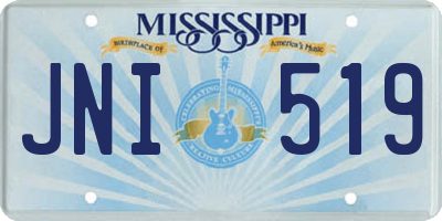 MS license plate JNI519