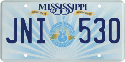 MS license plate JNI530