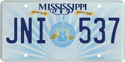 MS license plate JNI537