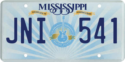 MS license plate JNI541