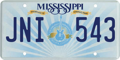 MS license plate JNI543