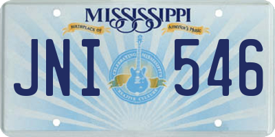 MS license plate JNI546