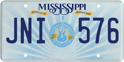 MS license plate JNI576