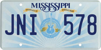 MS license plate JNI578