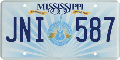 MS license plate JNI587