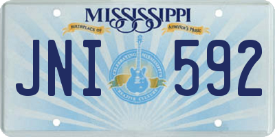 MS license plate JNI592