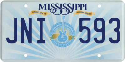 MS license plate JNI593