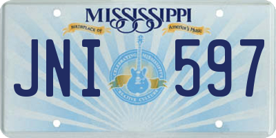 MS license plate JNI597