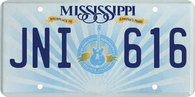 MS license plate JNI616