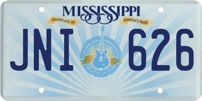 MS license plate JNI626