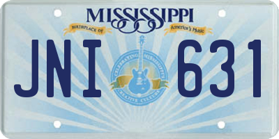 MS license plate JNI631