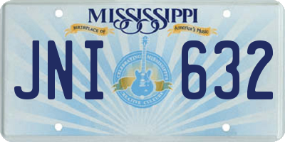 MS license plate JNI632