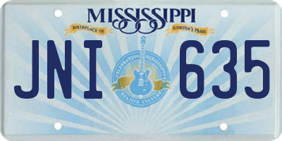 MS license plate JNI635