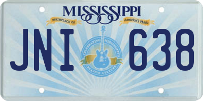MS license plate JNI638