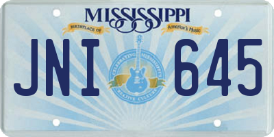MS license plate JNI645