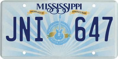 MS license plate JNI647