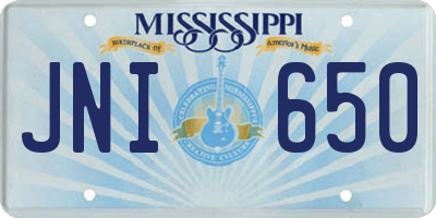 MS license plate JNI650