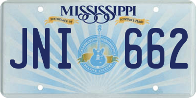 MS license plate JNI662